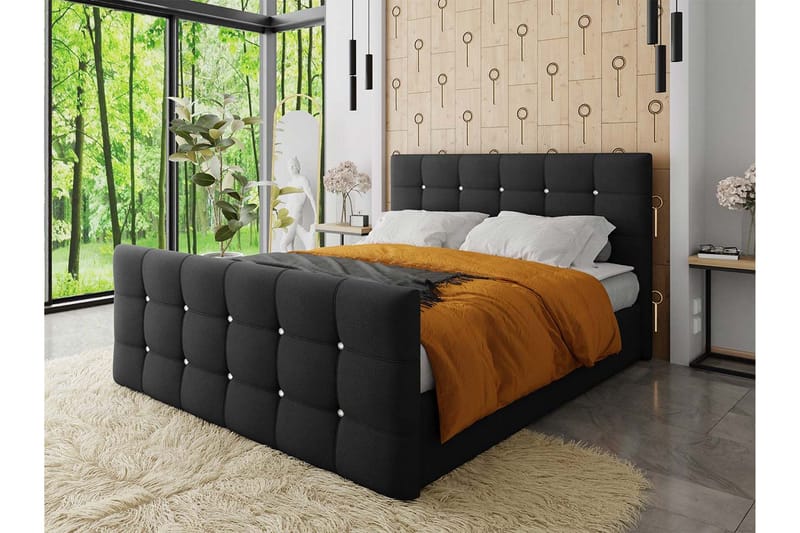 Kleos Kontinentalsäng 140x200cm med Sänggavel - Svart - Möbler - Sovrum - Sängar - Kontinentalsängar