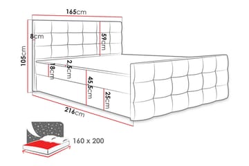 Kleos Kontinentalsäng 160x200cm med Sänggavel - Grå - Möbler - Sovrum - Sängar - Kontinentalsängar