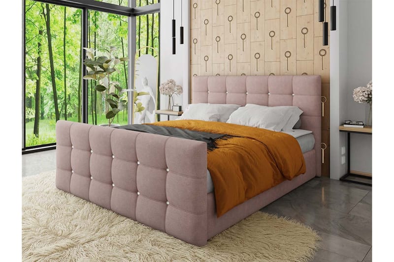 Kleos Kontinentalsäng 160x200cm med Sänggavel - Rosa - Möbler - Sovrum - Sängar - Kontinentalsängar