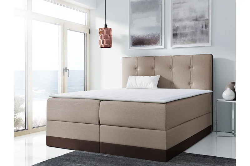 Knarrevik Kontinentalsäng 200x200 cm - Brun - Möbler - Sovrum - Sängar - Kontinentalsängar