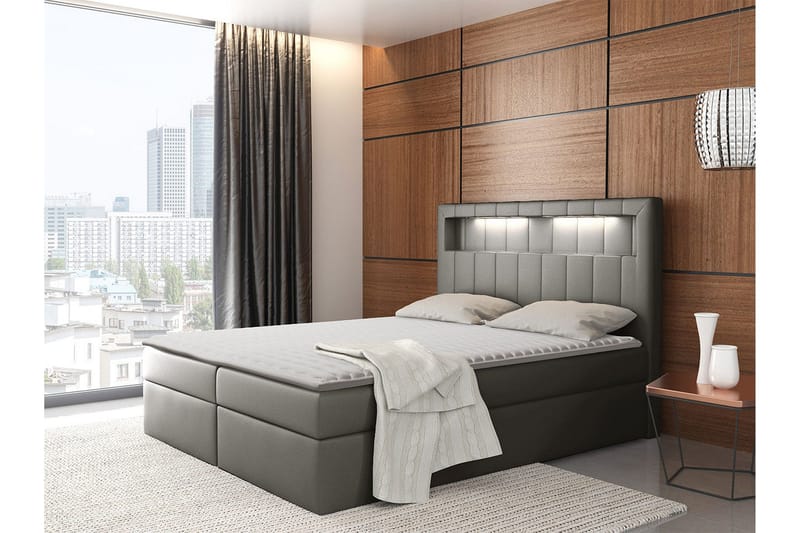 Kontinentalsäng 160x200  Grå - Grå - Möbler - Sovrum - Sängar - Kontinentalsängar