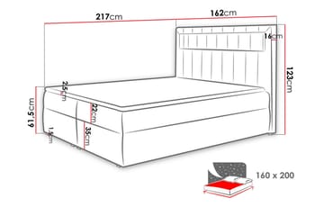 Kontinentalsäng 160x200 - Svart - Möbler - Sovrum - Sängar - Kontinentalsängar