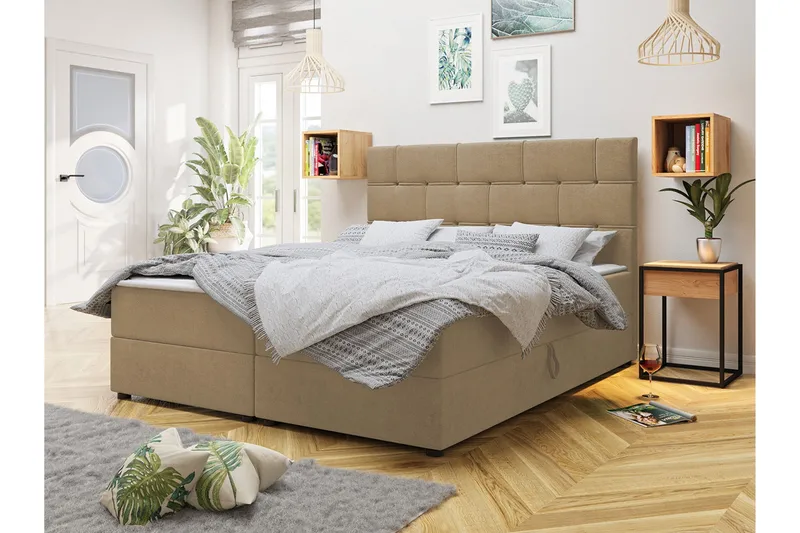 Kontinentalsäng 180x200 cm Beige - Beige - Möbler - Sovrum - Sängar - Kontinentalsängar