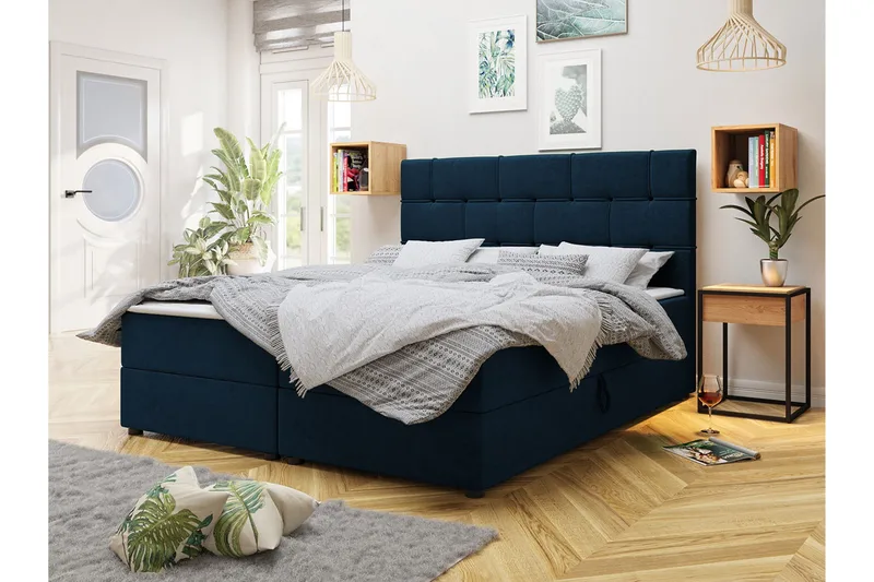 Kontinentalsäng 180x200 cm Blå - Blå - Möbler - Sovrum - Sängar - Kontinentalsängar