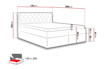 Korshavn Kontinentalsäng 140x200 - Grå - Möbler - Sovrum - Sängar - Kontinentalsängar