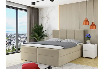Laggano Kontinentalsäng 180x200 cm + Bäddmadrass Beige - Beige - Möbler - Sovrum - Sängar - Kontinentalsängar