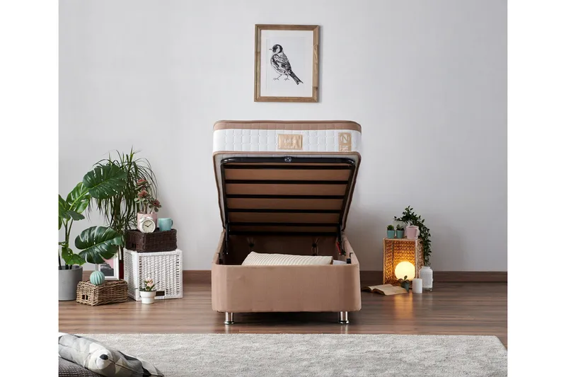 Latrona Kontinentalsäng 90x200 cm - Ljusbrun - Möbler - Sovrum - Sängar - Kontinentalsängar