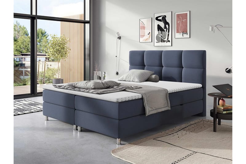 LENTOMIL Sängpaket 140x200 cm Blå - Blå - Komplett Sängpaket - Kontinentalsängar