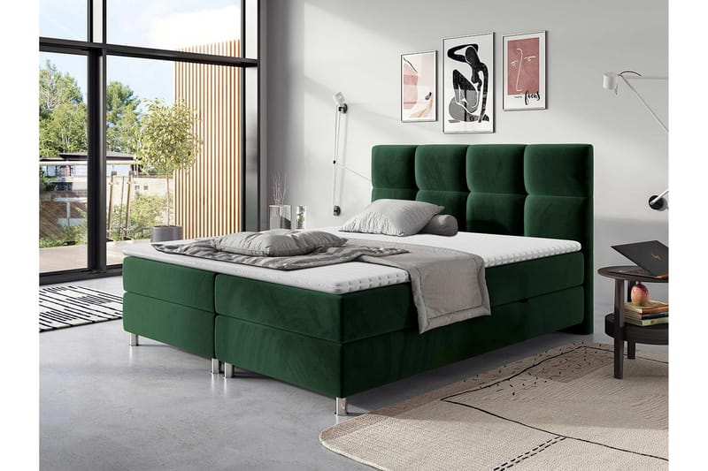 LENTOMIL Sängpaket 140x200 cm Grön - Grön - Komplett Sängpaket - Kontinentalsängar