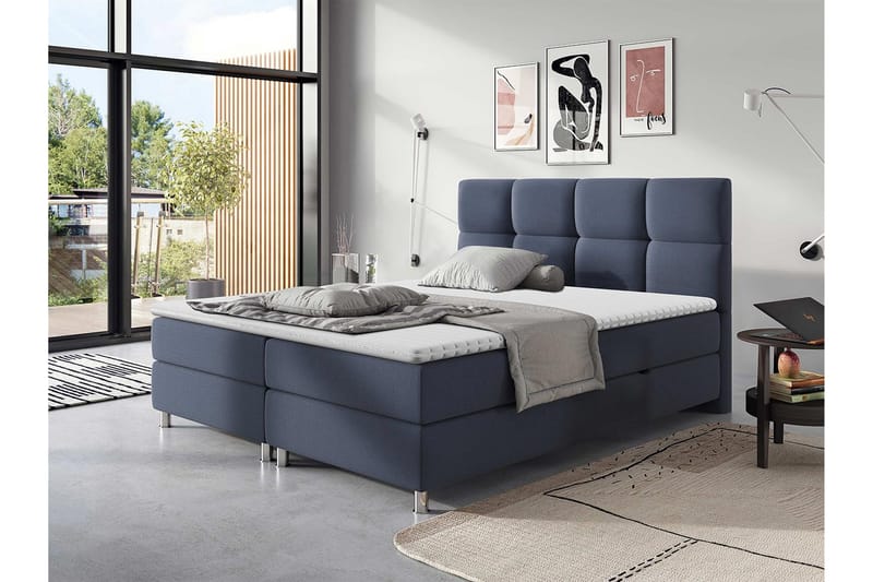 LENTOMIL Sängpaket 180x200 cm Blå - Blå - Möbler - Sovrum - Sängar - Kontinentalsängar