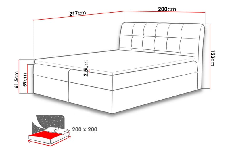 LERÅ Kontinentalsäng 200x200 Beige - Beige - Kontinentalsängar - Dubbelsängar