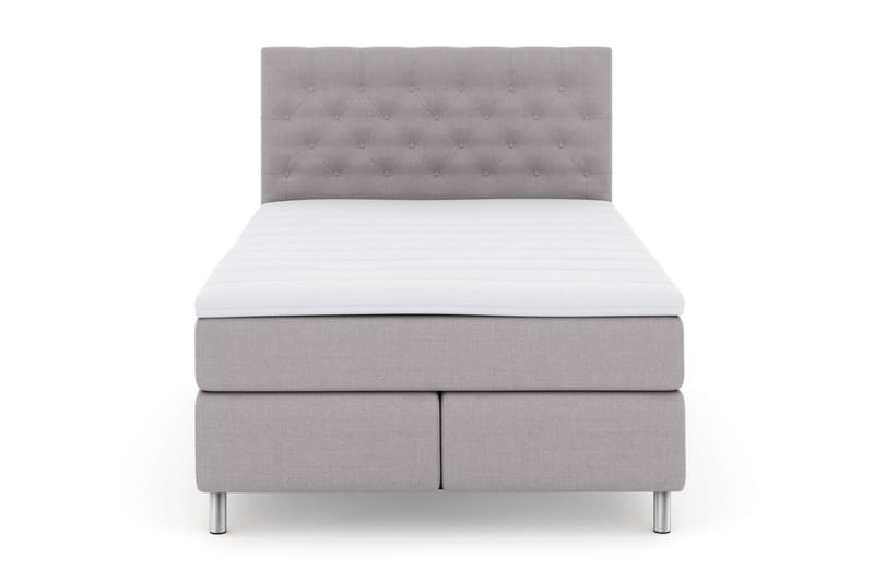 LEXI No 3 Kontinentalsäng 140 Fast/Medium Ljusgrå/Metall - Möbler - Sovrum - Sängar - Kontinentalsängar
