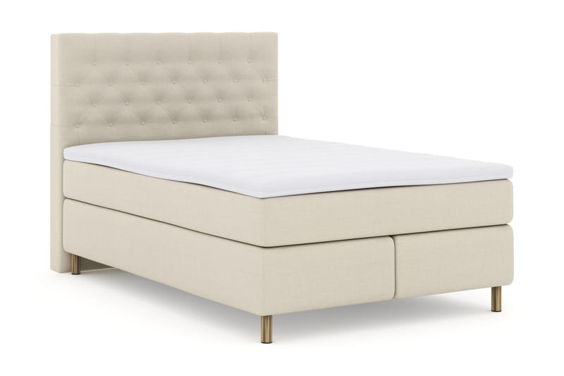 LEXI No 3 Kontinentalsäng 160 Fast/Medium Beige/Koppar - Möbler - Sovrum - Sängar - Kontinentalsängar