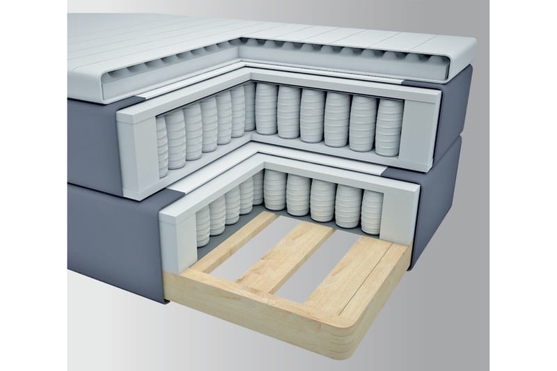 LEXI No 3 Sängpaket 120 Fast - Mörkgrå/Metall - Möbler - Sovrum - Sängar - Komplett Sängpaket