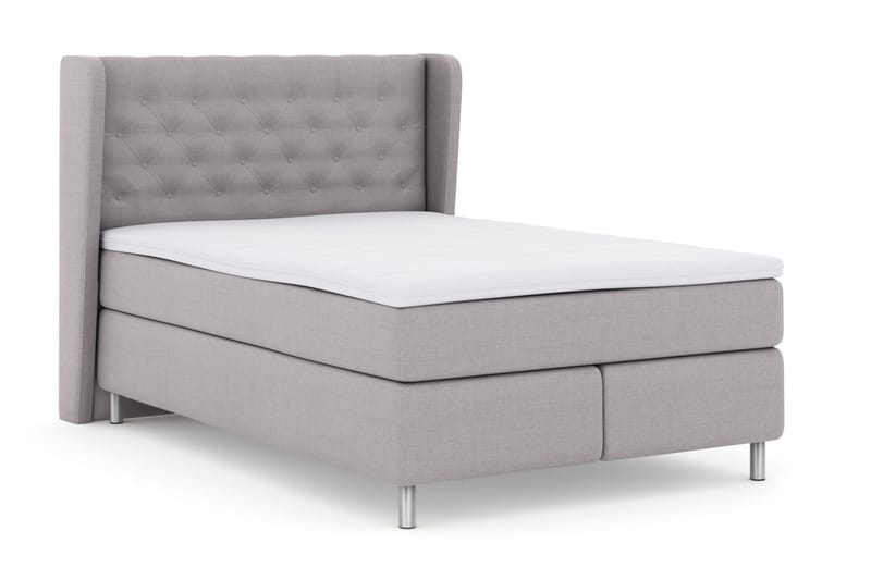 LEXI No 3 Sängpaket 140 Medium - Ljusgrå/Metall - Möbler - Sovrum - Sängar - Komplett Sängpaket