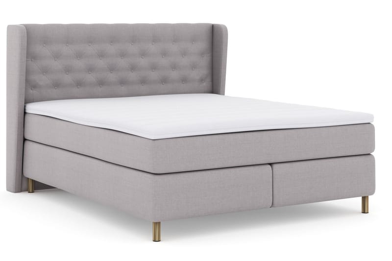 LEXI No 3 Sängpaket 160 Fast/Medium - Ljusgrå/Koppar - Möbler - Sovrum - Sängar - Komplett Sängpaket