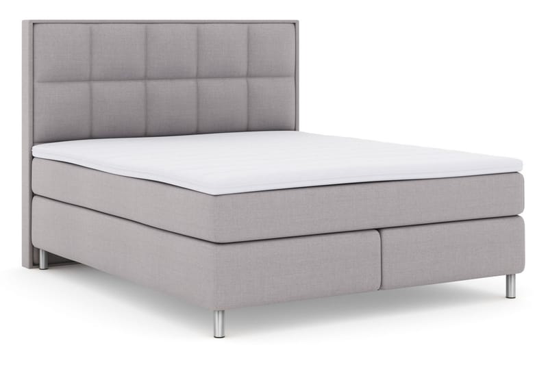 LEXI No 3 Sängpaket 160 Fast/Medium - Ljusgrå/Metall - Komplett Sängpaket - Kontinentalsängar