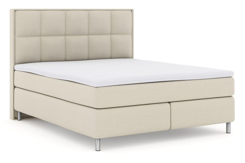 LEXI No 3 Sängpaket 180 Medium - Beige/Metall - Komplett Sängpaket - Kontinentalsängar