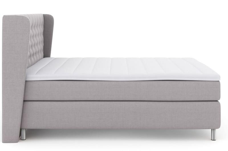 LEXI No 3 Sängpaket 210x210 Fast/Medium - Ljusgrå/Metall - Komplett Sängpaket - Kontinentalsängar