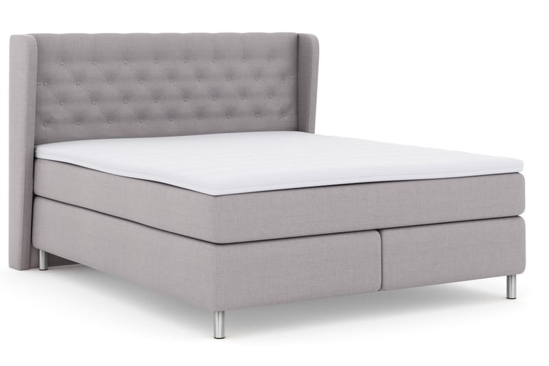 LEXI No 3 Sängpaket 210x210 Fast/Medium - Ljusgrå/Metall - Möbler - Sovrum - Sängar - Komplett Sängpaket