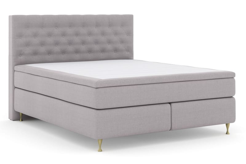 LEXI No 4 Kontinentalsäng 160 Fast/Medium Ljusgrå/Guld - Möbler - Sovrum - Sängar - Kontinentalsängar