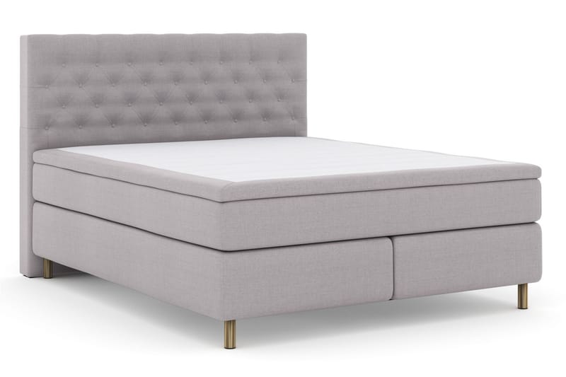LEXI No 4 Kontinentalsäng 160 Fast/Medium Ljusgrå/Koppar - Möbler - Sovrum - Sängar - Kontinentalsängar