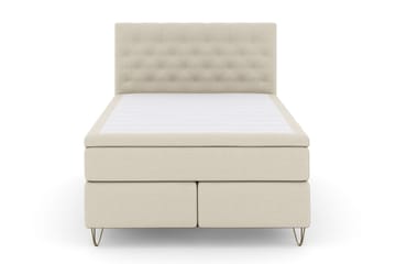 LEXI No 4 Kontinentalsäng 160 Medium Beige/Metall V-Form