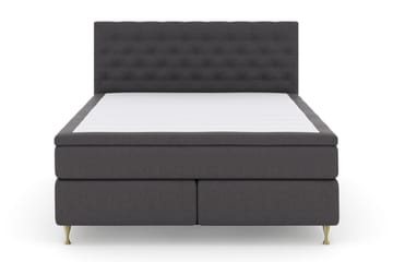 LEXI No 4 Kontinentalsäng 180 Fast/Medium Mörkgrå/Guld