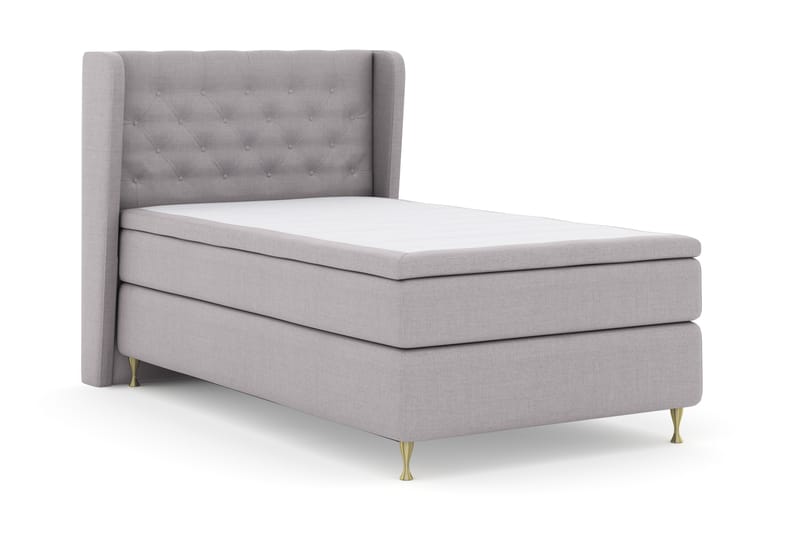 LEXI No 4 Sängpaket 120 Fast - Ljusgrå/Guld - Möbler - Sovrum - Sängar - Komplett Sängpaket