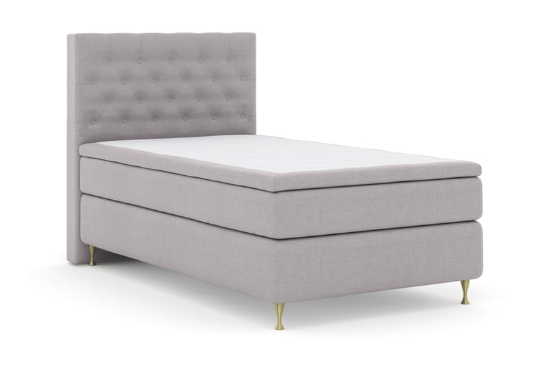 LEXI No 4 Sängpaket 120 Fast - Ljusgrå/Guld - Möbler - Sovrum - Sängar - Komplett Sängpaket