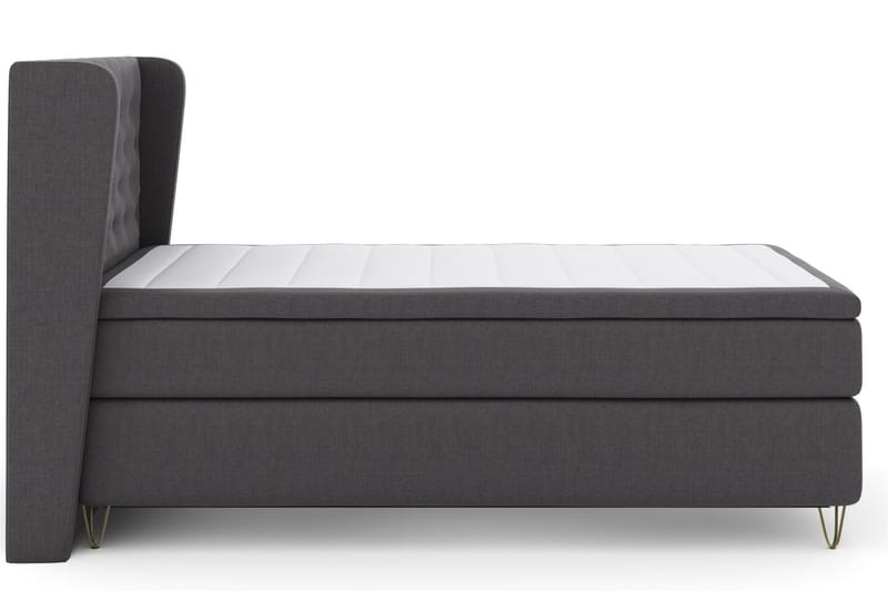 LEXI No 4 Sängpaket 120 Medium - Mörkgrå/Metall V-form - Möbler - Sovrum - Sängar - Kontinentalsängar