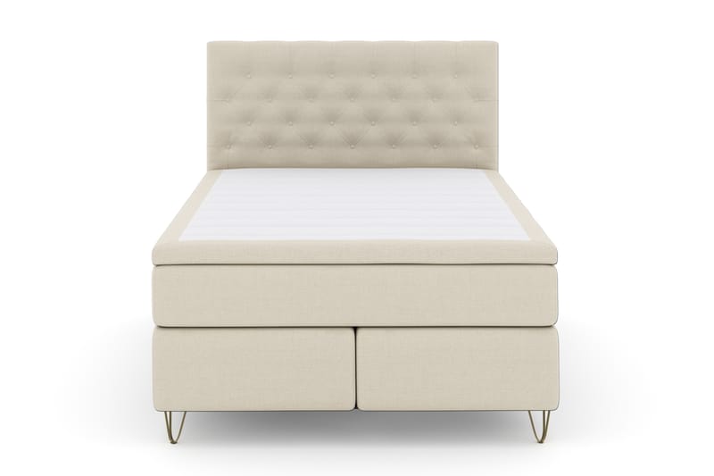 LEXI No 4 Sängpaket 140 Fast - Beige/Metall V-form - Möbler - Sovrum - Sängar - Komplett Sängpaket