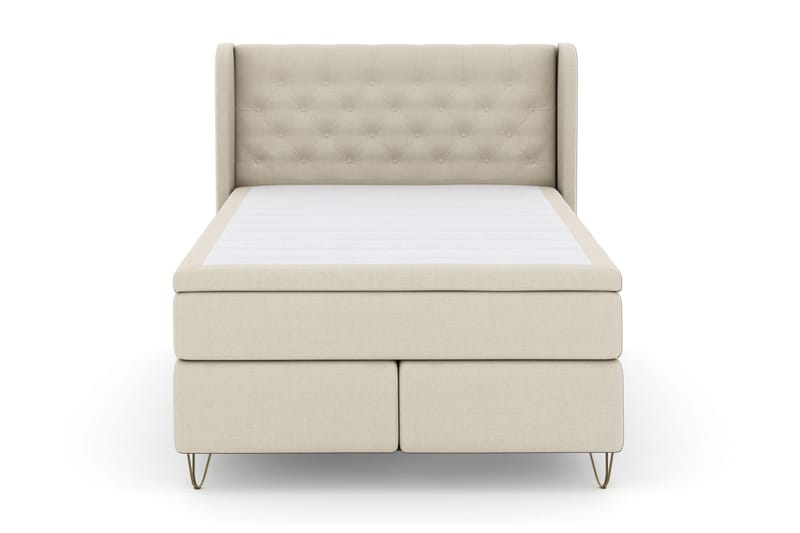 LEXI No 4 Sängpaket 140 Fast/Medium - Beige/Metall V-form - Möbler - Sovrum - Sängar - Komplett Sängpaket