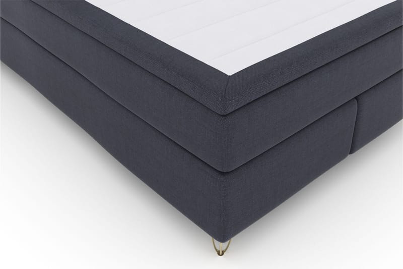 LEXI No 4 Sängpaket 140 Fast/Medium - Blå/Metall V-form - Komplett Sängpaket - Kontinentalsängar