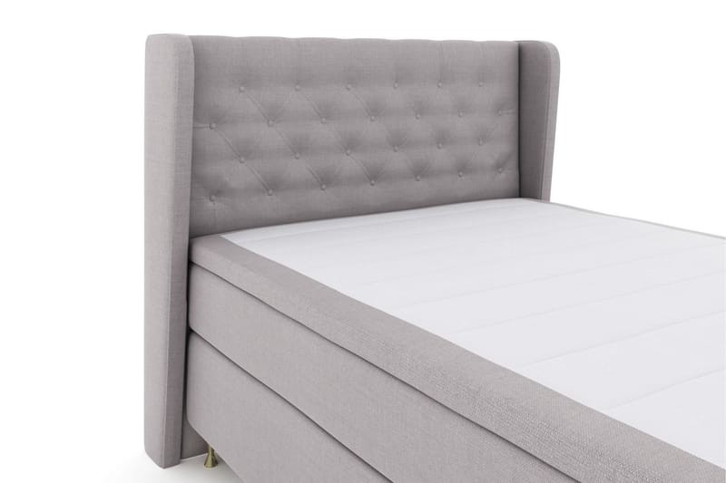 LEXI No 4 Sängpaket 140 Fast/Medium - Ljusgrå/Guld - Möbler - Sovrum - Sängar - Komplett Sängpaket