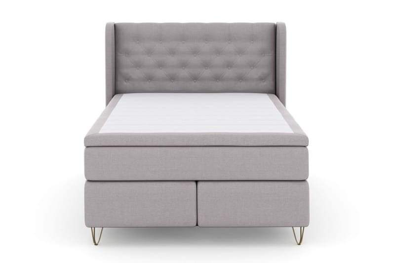 LEXI No 4 Sängpaket 140 Fast/Medium - Ljusgrå/Metall V-form - Möbler - Sovrum - Sängar - Komplett Sängpaket