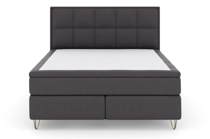 LEXI No 4 Sängpaket 160 Fast/Medium - Mörkgrå/Metall V-form - Möbler - Sovrum - Sängar - Kontinentalsängar