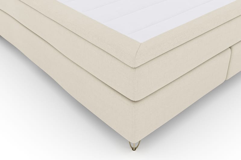 LEXI No 4 Sängpaket 180 Fast - Beige/Metall V-form - Komplett Sängpaket - Kontinentalsängar