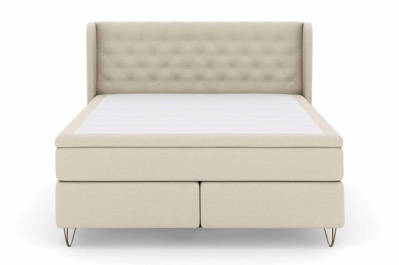 LEXI No 4 Sängpaket 180 Fast/Medium - Beige/Metall V-form - Möbler - Sovrum - Sängar - Komplett Sängpaket