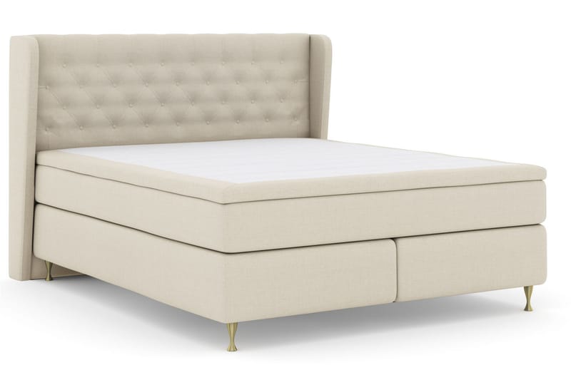 LEXI No 4 Sängpaket 180 Medium - Beige/Guld - Möbler - Sovrum - Sängar - Komplett Sängpaket