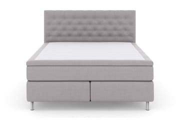 LEXI No 5 Kontinentalsäng 160 Fast Latex Ljusgrå/Metall