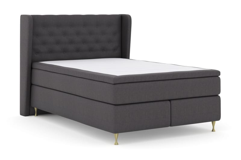 LEXI No 5 Sängpaket 140 Fast/Medium Latex - Mörkgrå/Guld - Möbler - Sovrum - Sängar - Komplett Sängpaket