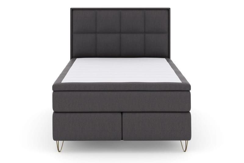 LEXI No 5 Sängpaket 140 Medium Latex, Mörkgrå/Metall V-form