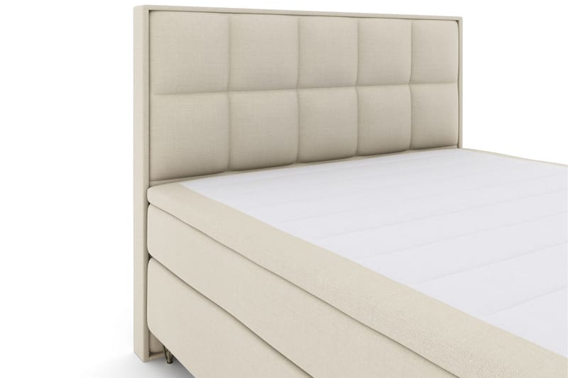 LEXI No 5 Sängpaket 210x210 Fast/Medium Latex - Beige/Metall V-form - Möbler - Sovrum - Sängar - Kontinentalsängar