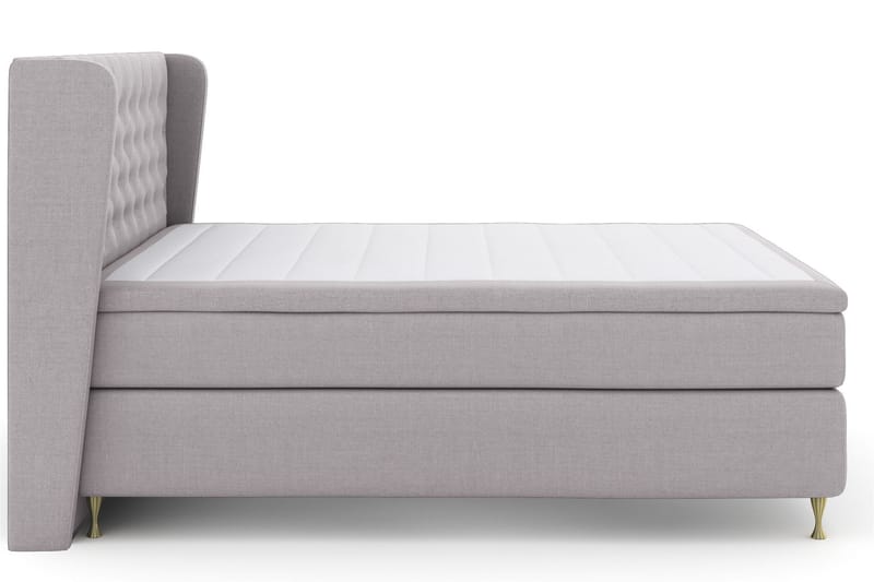 LEXI No 5 Sängpaket 210x210 Fast/Medium Watergel - Ljusgrå/Guld - Möbler - Sovrum - Sängar - Komplett Sängpaket