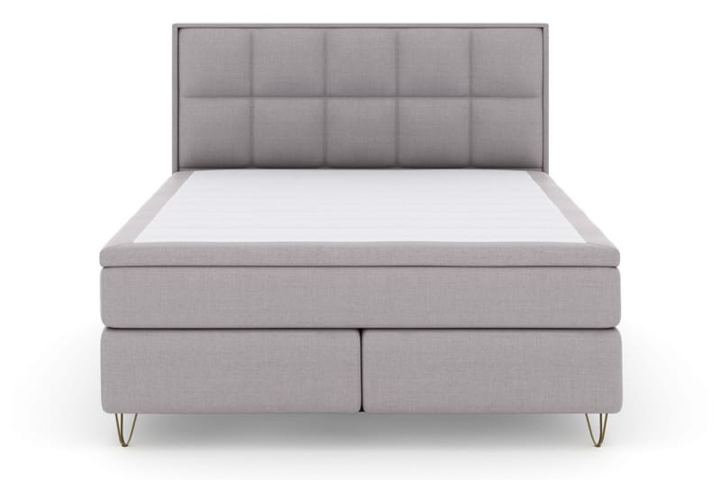 LEXI No 5 Sängpaket 210x210 Fast/Medium Watergel - Ljusgrå/Metall V-form - Möbler - Sovrum - Sängar - Komplett Sängpaket