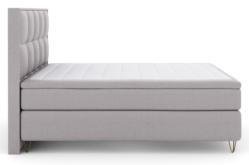 LEXI No 5 Sängpaket 210x210 Fast/Medium Watergel - Ljusgrå/Metall V-form - Möbler - Sovrum - Sängar - Komplett Sängpaket