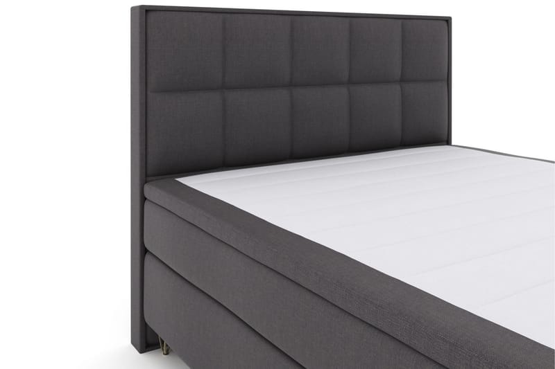 LEXI No 5 Sängpaket 210x210 Fast/Medium Watergel - Mörkgrå/Metall V-form - Möbler - Sovrum - Sängar - Komplett Sängpaket