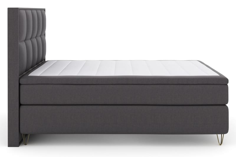 LEXI No 5 Sängpaket 210x210 Fast/Medium Watergel - Mörkgrå/Metall V-form - Möbler - Sovrum - Sängar - Komplett Sängpaket