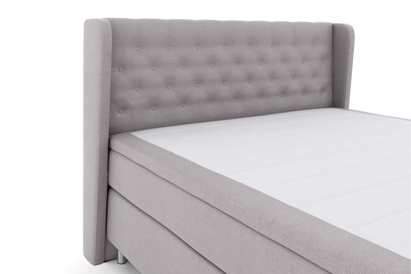 LEXI No 5 Sängpaket 210x210 Medium Watergel - Ljusgrå/Metall - Komplett Sängpaket - Kontinentalsängar